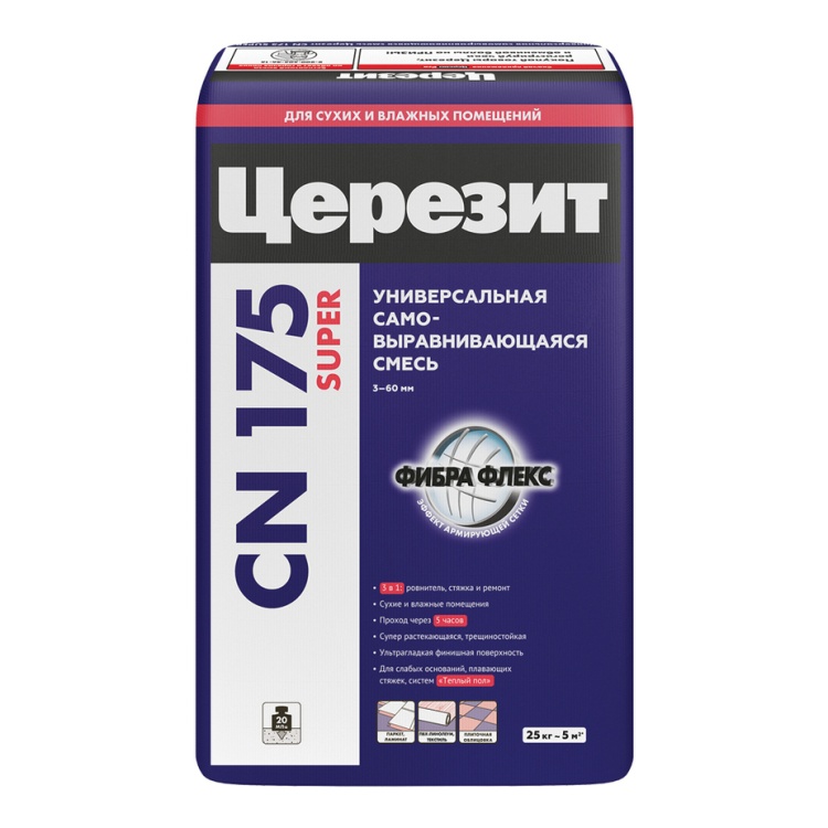 Ceresit CN 175 Универсальная самовыравнивающаяся смесь 3-60 мм (25кг)