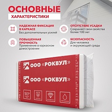 Rockwool Каркас Баттс (1000*600*100) 6п/0,36м3/3,6м2/16 пач.под