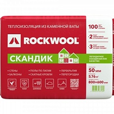Rockwool Лайт Баттс скандик (800*600*100) 6п/0,288м3/2,88м2/36пач.под